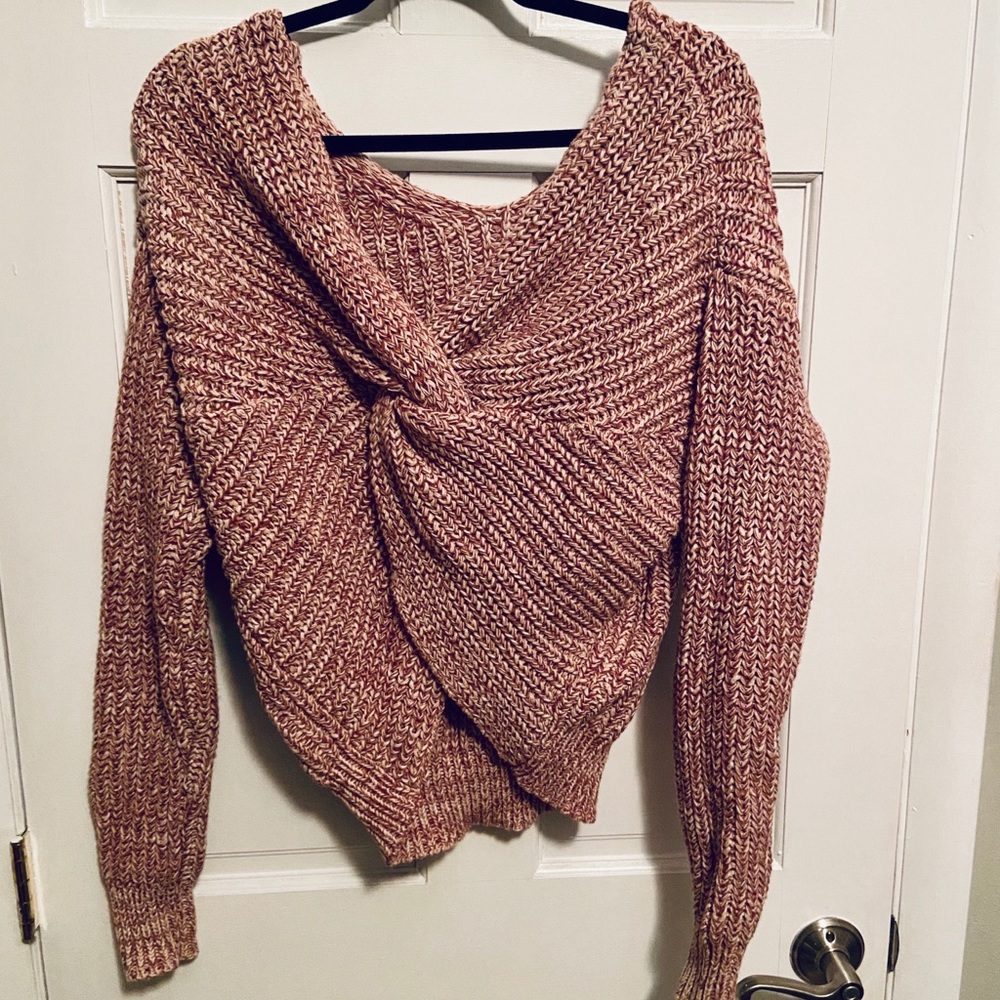 Front knot knit sweater